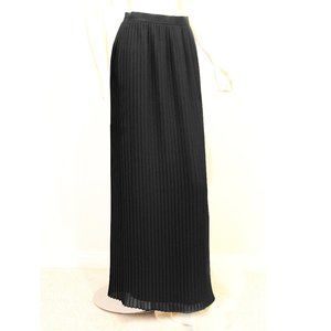 Black Crepe Pleated column Midi Pencil Skirt NWOT Size 8